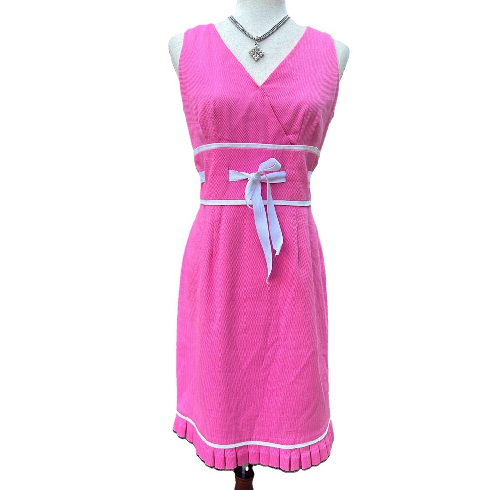 Vintage Y2K Women's‎ Midi Dress Coquette Barbie Hot Pink Sz 10 Party Cocktail